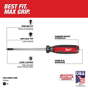 Milwaukee MT205 2 Phillips 6" Cushion Grip Demolition Screwdriver - Mississauga Hardware Centre Inc