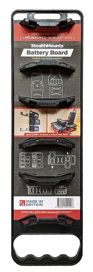 StealthMount BD-MW18-HF-1 Battery Board with Handle and Feet for Milwaukee M18