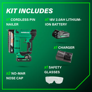 metabo HPT NP1835DA 18V MultiVolt™ 23-Gauge Pin Nailer (1x2.0Ah)