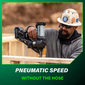 metabo HPT NR1890DCBQRY 18V 30° Cordless Pneumatic 3-1/2" Framing Nailer (1 x 10Ah T-PWR Tabless Battery)