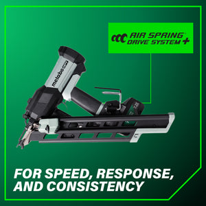 metabo HPT NR1890DCBQRY 18V 30° Cordless Pneumatic 3-1/2" Framing Nailer (1 x 10Ah T-PWR Tabless Battery)