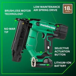 metabo HPT 18V MultiVolt™ Brushless 18-Gauge Compact Brad Nailer (1x2.0Ah) NT1850DFT