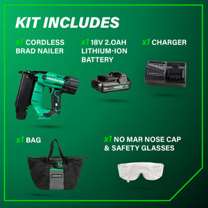 metabo HPT 18V MultiVolt™ Brushless 18-Gauge Compact Brad Nailer (1x2.0Ah) NT1850DFT