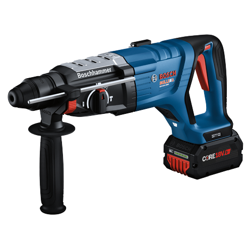 Bosch GBH18V-28DCK24 18V Brushless Connected-Ready SDS-plus® Bulldog™ 1-1/8 In. Rotary Hammer Kit with (2) CORE18V 8 Ah High Power Batteries