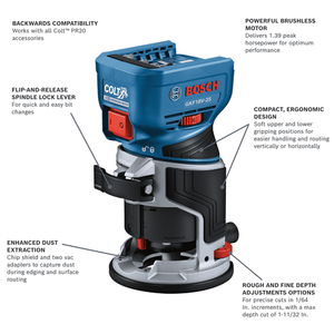 BOSCH GKF18V-25N Professional 18V Brushless Colt™ Palm Router