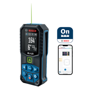 BOSCH GLM165-27CGL BLAZE™ Connected Green-Beam 165 Ft. Laser Measure with (1) 3.7V Lithium-Ion 1.0 Ah Battery