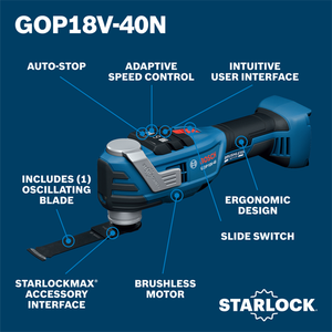BOSCH GOP18V-40N Professional 18V Brushless StarlockMax® Oscillating Tool