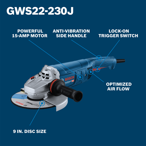 BOSCH GWS22-230J 9" Professional Angle Grinder