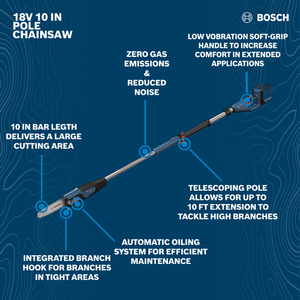 BOSCH GKE18V-25TPN 18V 10 In. Pole Chainsaw