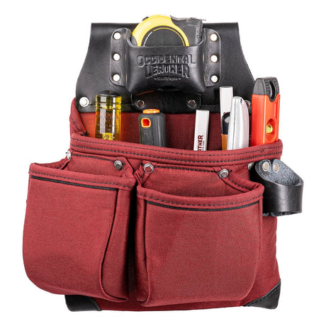 OCCIDENTAL LEATHER R8018DB OxyLights 3 Pouch Tool Bag – Red and Black - Mississauga Hardware Centre Inc