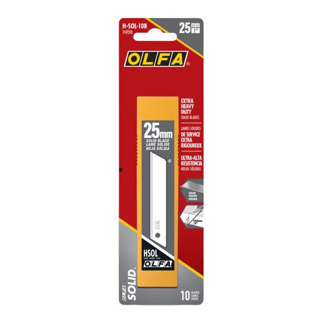 OLFA 1147210 25mm H - SOL - 10B Solid Blades, 10pk - Mississauga Hardware Centre Inc