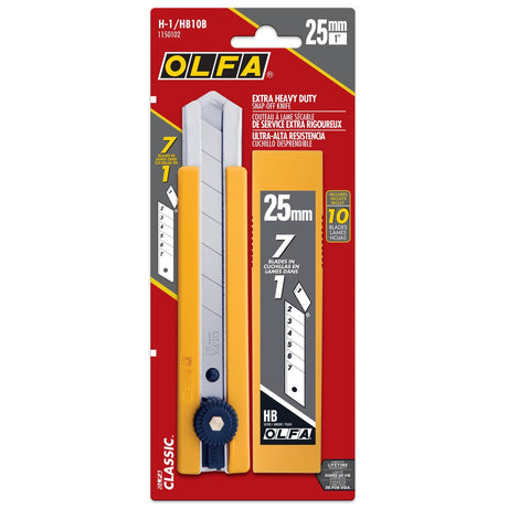OLFA 1150102 25MM RATCHET KNIFE W/10 PACK BLADES - Mississauga Hardware Centre Inc