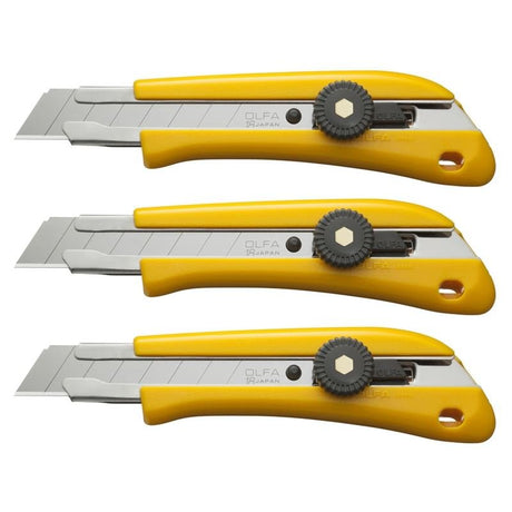 OLFA BN - L/CP3 18mm Heavy - Duty Ratchet Lock Snap - Off Utility Knife - 3 Pack - Mississauga Hardware Centre Inc