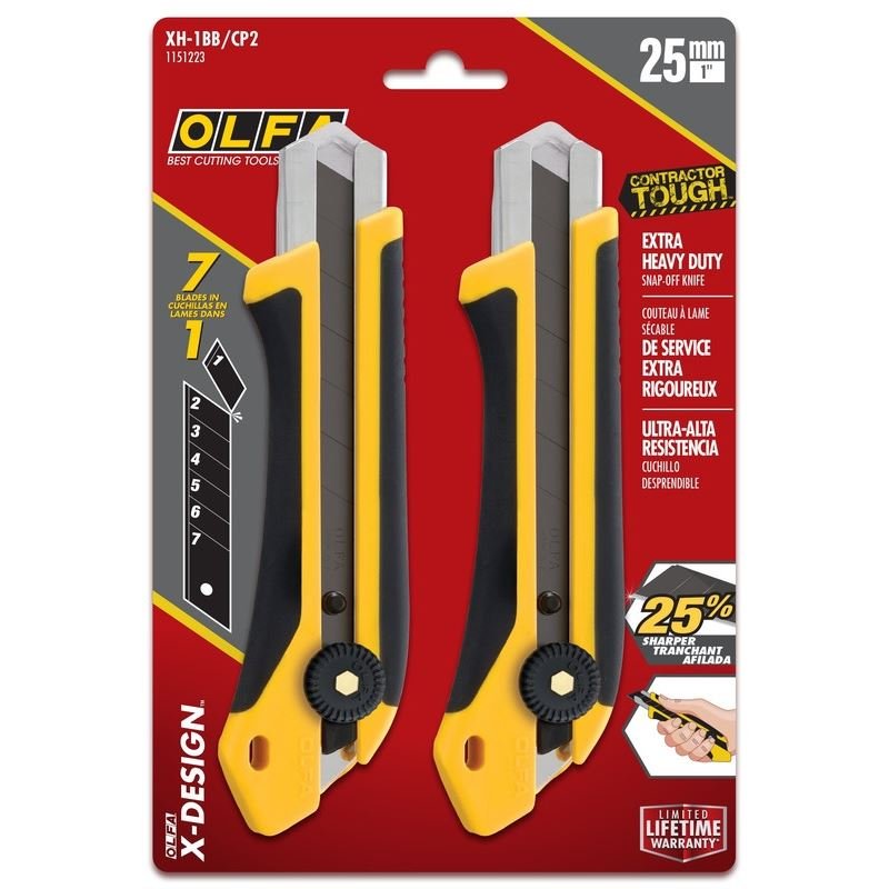 OLFA XH - 1 25mm Fiberglass - Reinforced Ratchet - Lock Utility Knife - 2 Pack - Mississauga Hardware Centre Inc