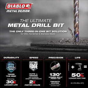 Diablo DMD-T29 29 pc Metal Demon™ Drill Bits Set for Mild, Hardened and Stainless Steels