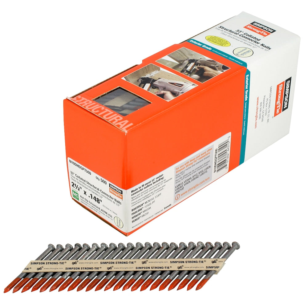 Simpson Strong-Tie 33-degree 2-1/2-in Smooth-Shank HDG Connector Nail  (500pcs)