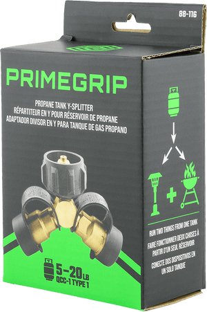PRIMEGRIP 88 - 116 Propane Tank Y - Splitter - Mississauga Hardware Centre Inc