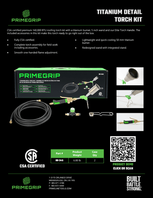 PRIMELINE 88 - 345 Titanium Detail Torch Kit - Mississauga Hardware Centre Inc