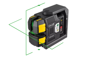 STABILA Cross-Line Laser LAX 500 G, 12 V System, 7-Piece Set, with Rechargeable Battery and Charger