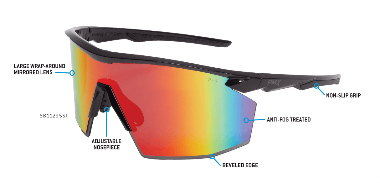 PYRAMEX PMXSPEC Spectrum Mirror Lens Safety Glasses with AF - Mississauga Hardware Centre Inc