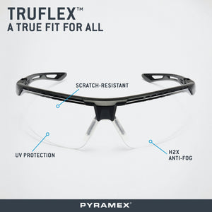 PYRAMEX TruFlex Half Frame Clear Lens Safety Glasses With H2X Anti - fog - Mississauga Hardware Centre Inc