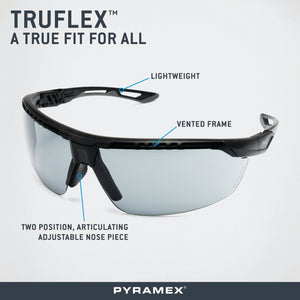 PYRAMEX TruFlex Half Frame Grey Lens Safety Glasses With H2X Anti - fog - Mississauga Hardware Centre Inc