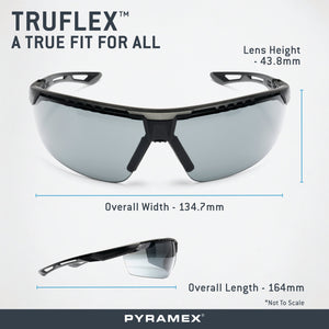 PYRAMEX TruFlex Half Frame Grey Lens Safety Glasses With H2X Anti - fog - Mississauga Hardware Centre Inc