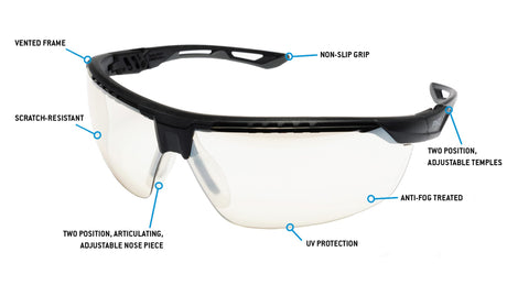 PYRAMEX TruFlex Half Frame Indoor/Outdoor Lens Safety Glasses With H2X Anti - fog - Mississauga Hardware Centre Inc