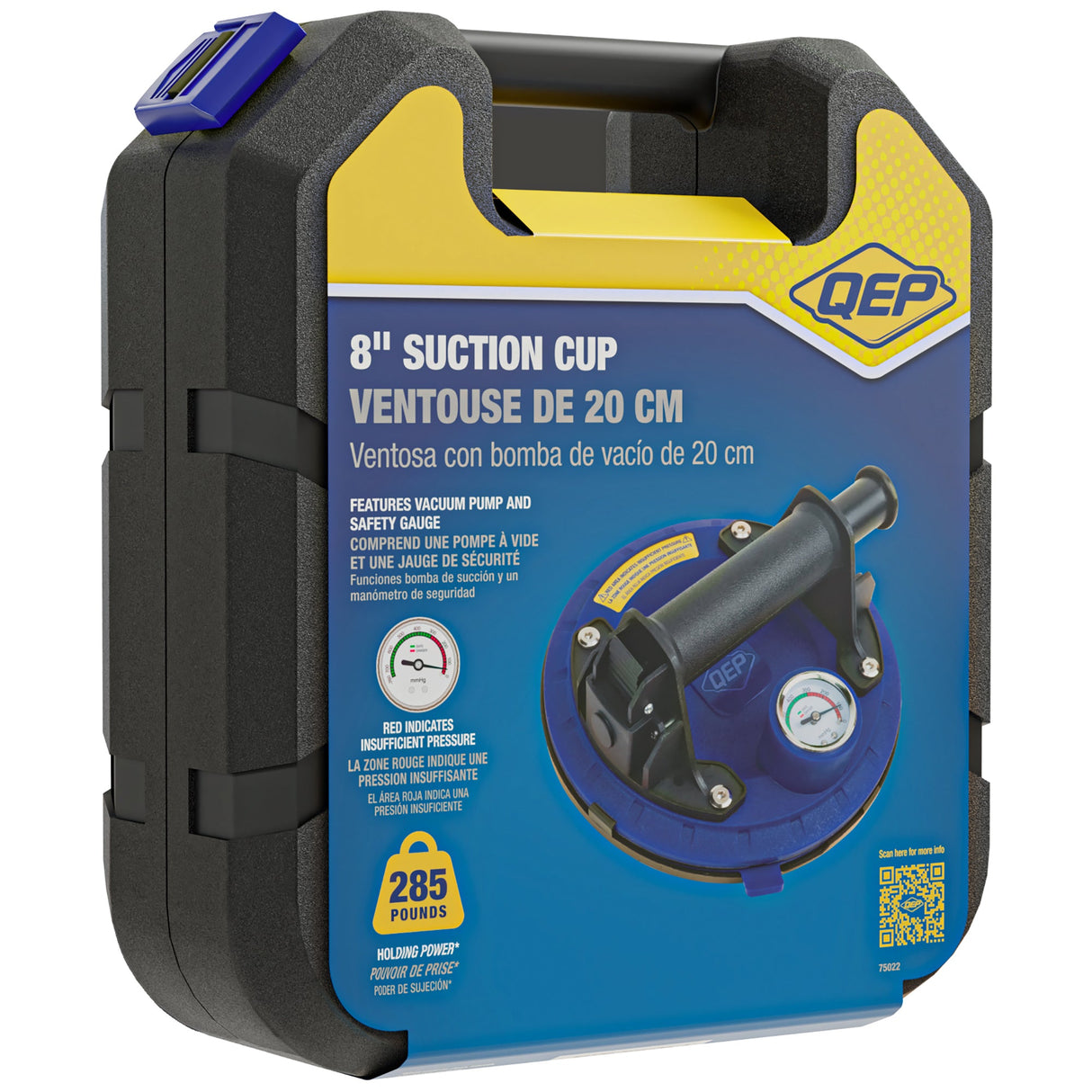 QEP 75022 8" Pump Suction Cup with Gauge - Mississauga Hardware Centre Inc