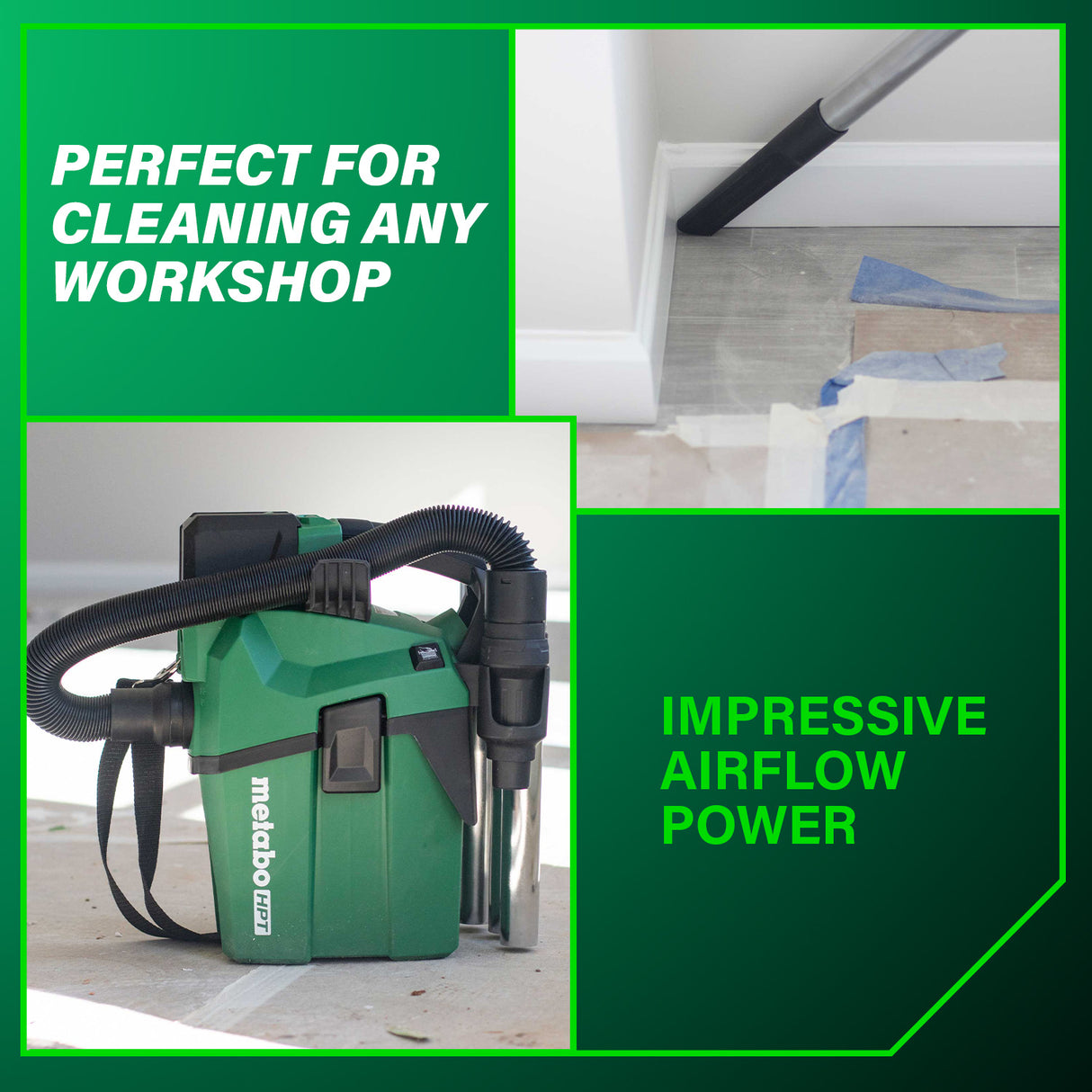 metabo HPT RP18DAQ4M 18V MultiVolt™ Cordless 1.6 Gallon Wet/Dry HEPA Vacuum (Tool Body Only)