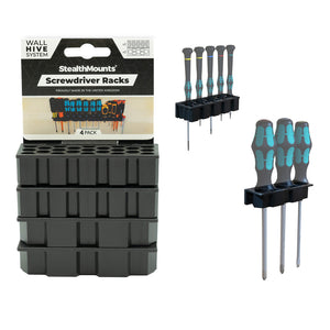 StealthMounts WH-BLK-SD-4 Wall Hive System Screwdriver Rack (4 Pack)