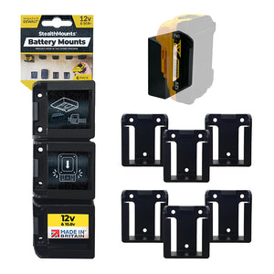 StealthMount BM-DW12-BLK-6 Battery Mounts for DeWalt 10.8v / 12v (6 Pack) Black