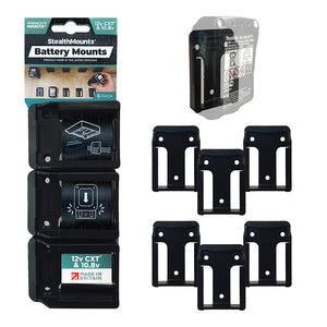 StealthMount BM-MK12-BLK-6 Battery Mounts for Makita 10.8v / 12v CXT (6 Pack) Black
