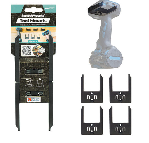 StealthMount TM-MK40-BLK-4 Tool Mounts Makita 40v XGT (4 Pack) Black