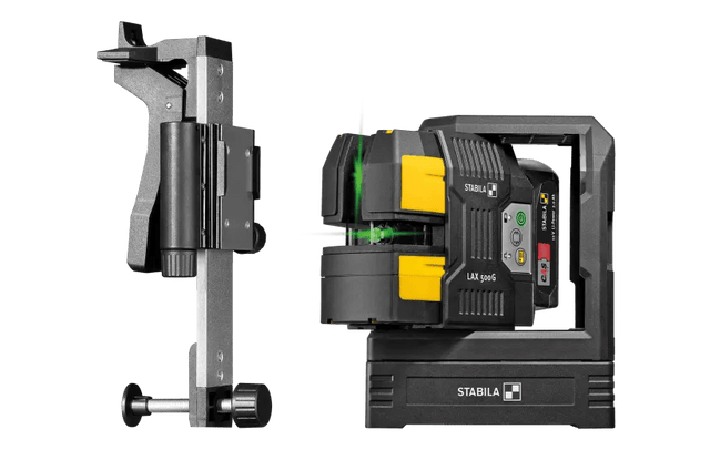 STABILA Cross - Line Laser LAX 500 G, 12 V System, 7 - Piece Set, with Rechargeable Battery and Charger - Mississauga Hardware Centre Inc