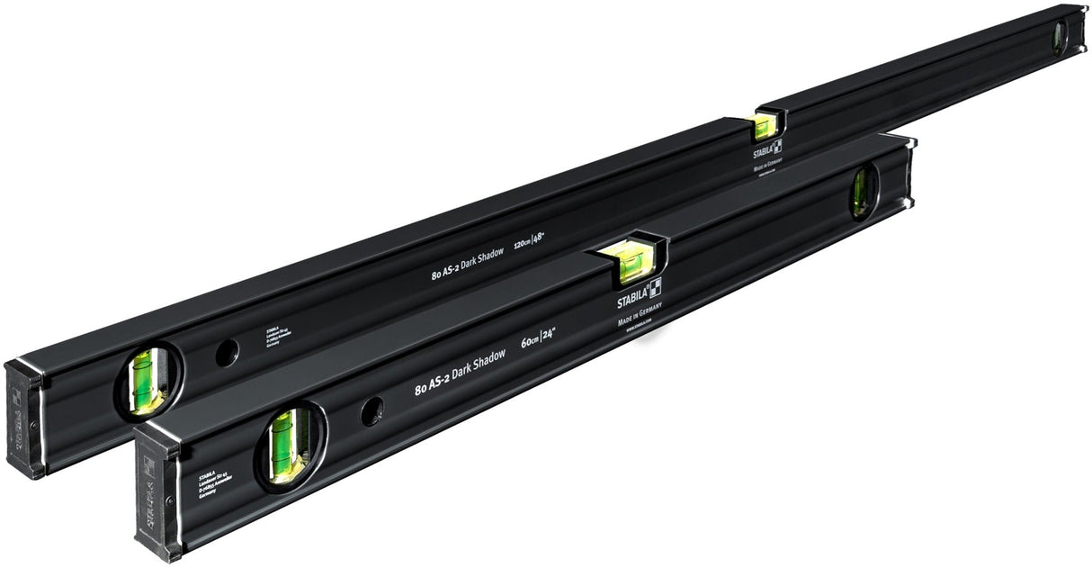 STABILA Stabila Dark Shadow Type 80 - AS 24 Inch & 48 Inch Level Set - Mississauga Hardware Centre Inc