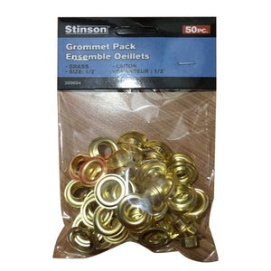 Stinson 399694 Brass Eyelet Grommets 1/2in 50Pk - Mississauga Hardware Centre Inc