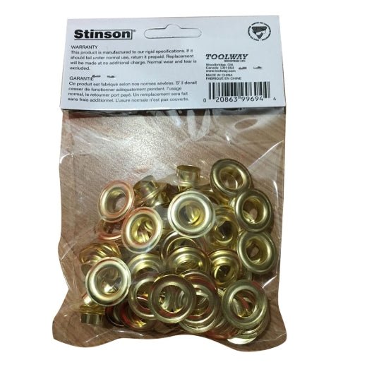Stinson 399694 Brass Eyelet Grommets 1/2in 50Pk - Mississauga Hardware Centre Inc