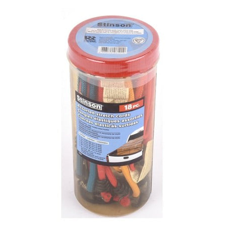 Stinson Cargo 406101 18PK Tie Down Bungee Stretch Cord in Tube Assorted - Mississauga Hardware Centre Inc