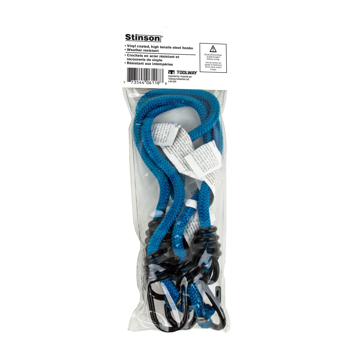Stinson Cargo 406118 3PK Tie Down Bungee Stretch Cord 18in Blue - Mississauga Hardware Centre Inc