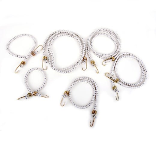 Stinson Cargo 739038 6PK Heavy Duty Bungee Stretch Cords 10mm White - Mississauga Hardware Centre Inc