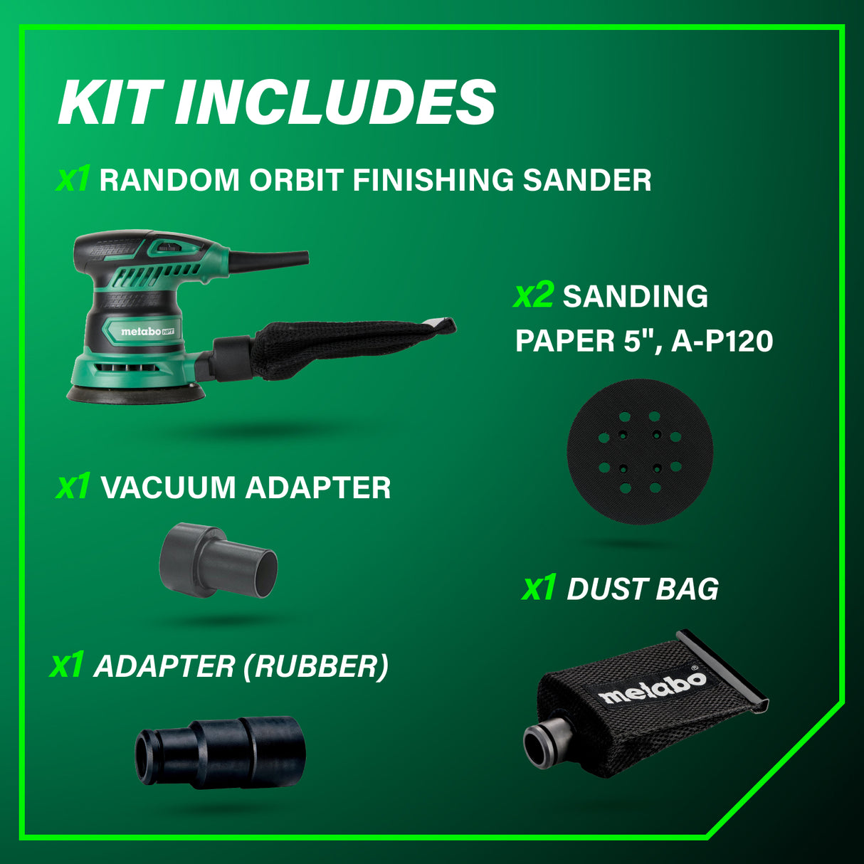 metabo HPT SV13YSTM 5 Inch Variable Speed Random Orbit Finishing Sander