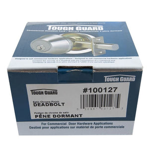 Toolway 100127 DEADBOLT SINGLE CYLINDER SATIN CHROME (COMMERCIAL) - Mississauga Hardware Centre Inc