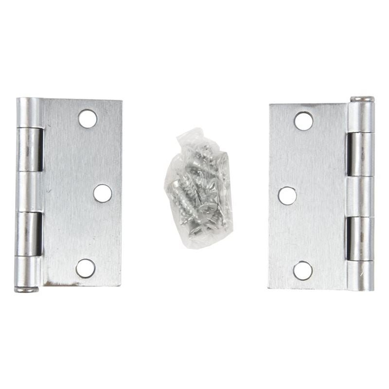 Toolway 100923 2PC DOOR HINGE 3IN X 3IN X 2MM SQUARE CORNER BRUSHED STAINLESS STEEL - Mississauga Hardware Centre Inc