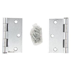 Toolway 100923 2PC DOOR HINGE 3IN X 3IN X 2MM SQUARE CORNER BRUSHED STAINLESS STEEL - Mississauga Hardware Centre Inc