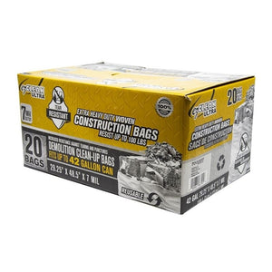 Toolway 186795 20PC HD CONSTRUCTION WOVEN DEMO BAG 29.25IN X48.5IN (7MIL) WHITE - Mississauga Hardware Centre Inc