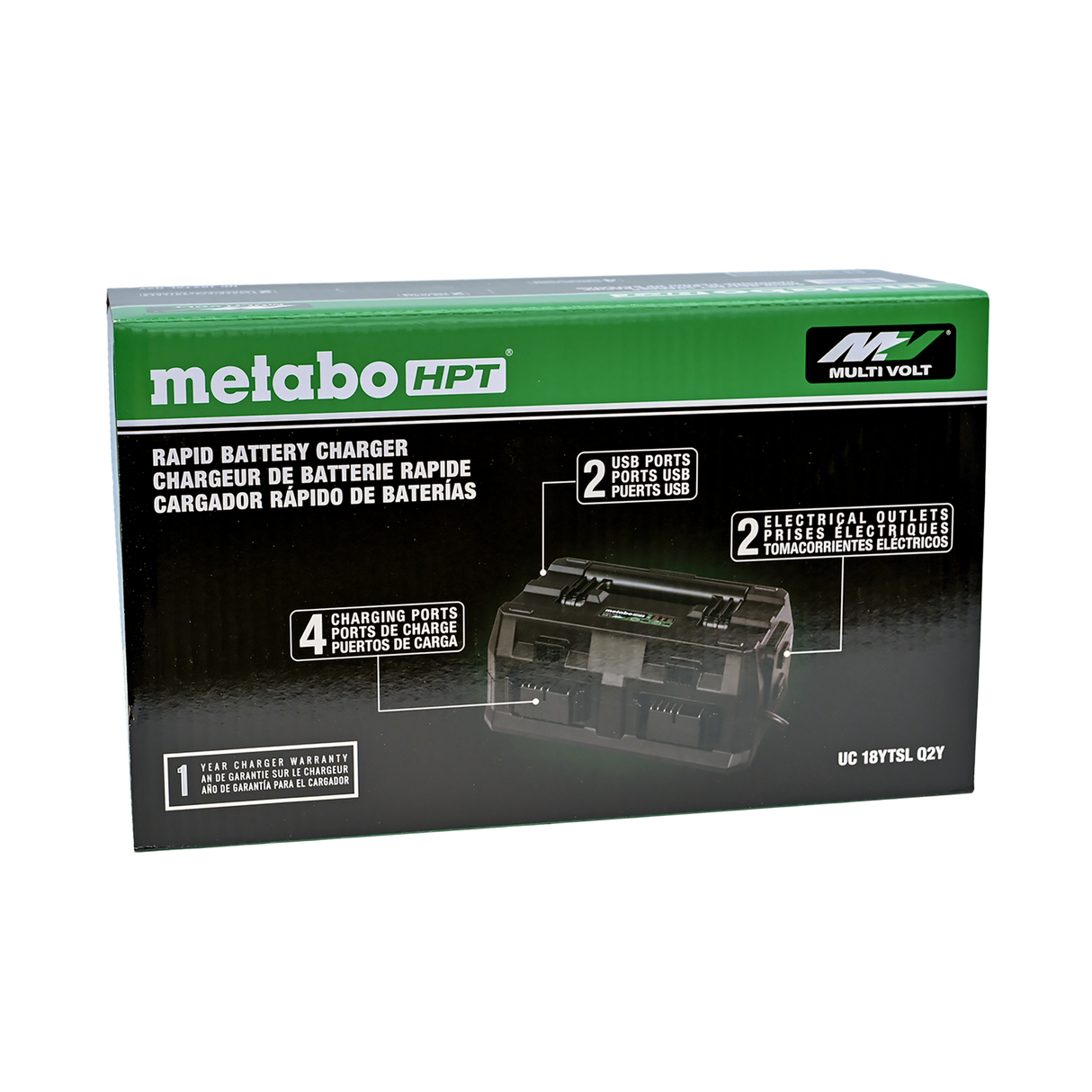 metabo HPT UC18YTSLQ2YM 4 Port 18V/36V Lithium Ion Battery Charger
