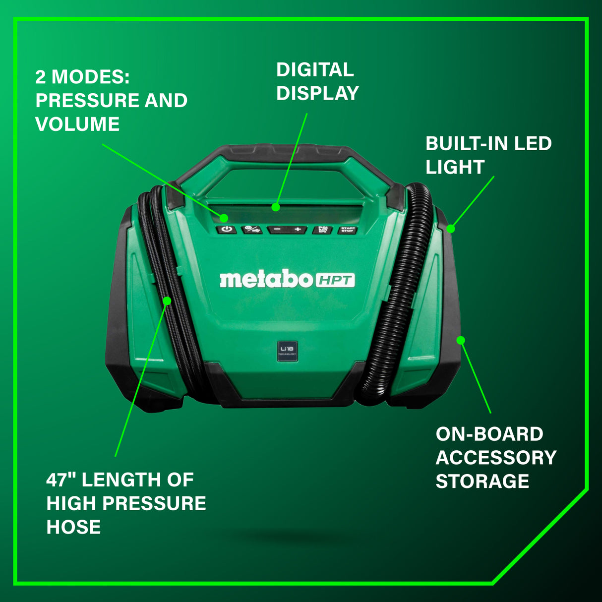 metabo HPT UP18DAQ4M 18V MultiVolt™ Cordless Dual Function Inflator (Tool Body Only)