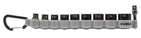 VEGA 216SA10CB 3/8 Sq Dr SAE Impact Socket Set w/ Carabiner - 10pc - Mississauga Hardware Centre IncVega216SA10CB