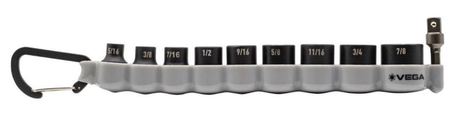 VEGA 216SA10CB 3/8 Sq Dr SAE Impact Socket Set w/ Carabiner - 10pc - Mississauga Hardware Centre IncVega216SA10CB